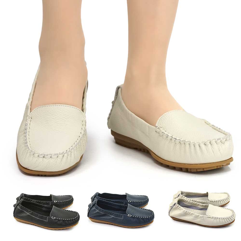 レディース ローファー モカシン レザー フラットシューズ ローヒール YK0001 オルゴル