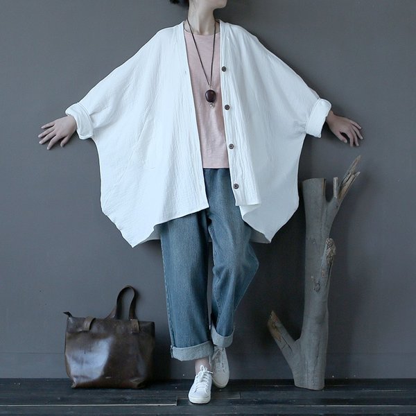 トップス カーディガン ロングカーディガン 春 新商品 綿麻 変形 ビッグシルエット 通勤 通学 ドルマン カジュアル 大きめ 20代 30代 40代 送料無料
