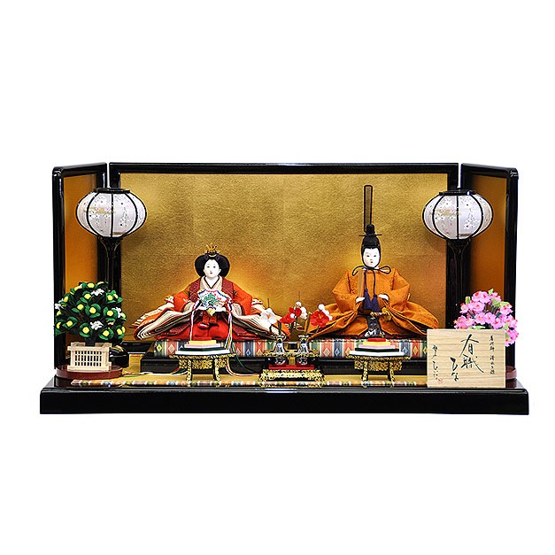 雛人形 ひな人形 お雛様 黄呂染 黄櫓染 黄櫨染 おひなさま かわいい 手作り 2025年 新作 秀光 限定品 送料無料 コンパクトミニ 初節句 ひな祭り 親王 二人 ２人 平飾り 清水久遊 男雛