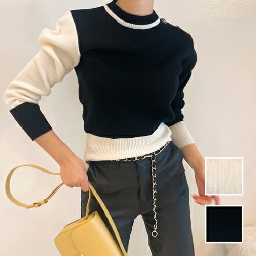 ニット セーター 韓国 ファッション レディース 春 夏 秋 カジュアル コーデ シンプル 定番 セレカジ 20代 30代 40代 2025 アシンメトリー モノトーン リブニット モダン