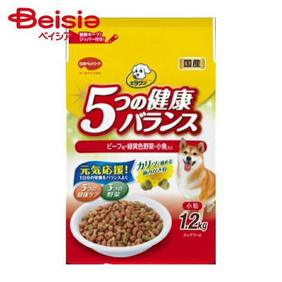 他サイト： 日本ペットフード ビタワン ５つの健康バランス ビーフ味・野菜入り 小粒 1.2kg(ジッパー付き袋入) 日本製 成犬用(1歳以上) ドライタイプの商品画像