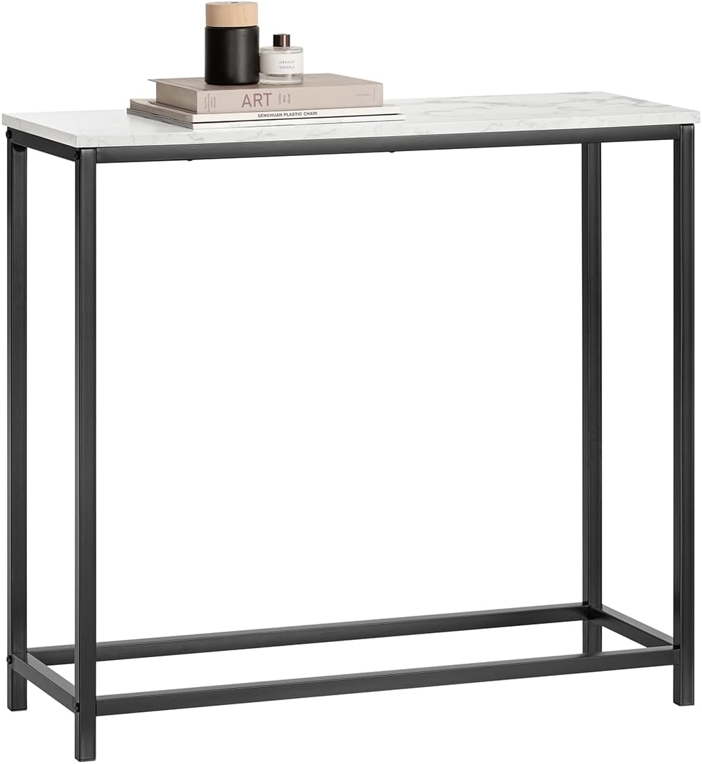 コンソールテーブル 大理石調 黒 サイドテーブル 玄関テーブル スリム 幅80×奥行き30×高さ75cm カウンターテーブル モダン風 コンソール アンティーク棚 玄関棚