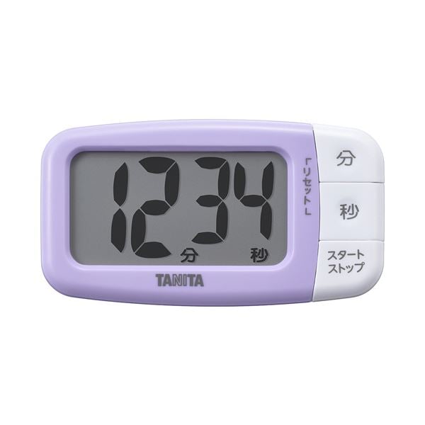 （まとめ） タニタ抗菌でか見えタイマー ブルーベリーパープル TD-430-PP 1個 [x3セット]