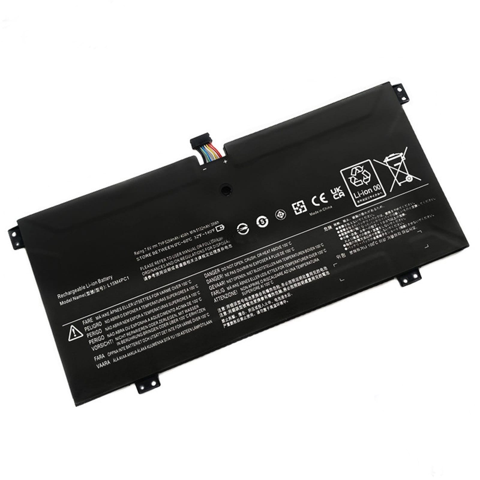 L15M4PC1バッテリー L15M4PC1電池 40Wh/5270mAh バッテリー・Lenovoノートパソコン互換 Yoga 710 711 L15L4PC1 交換用のバッテリー dc909-A1