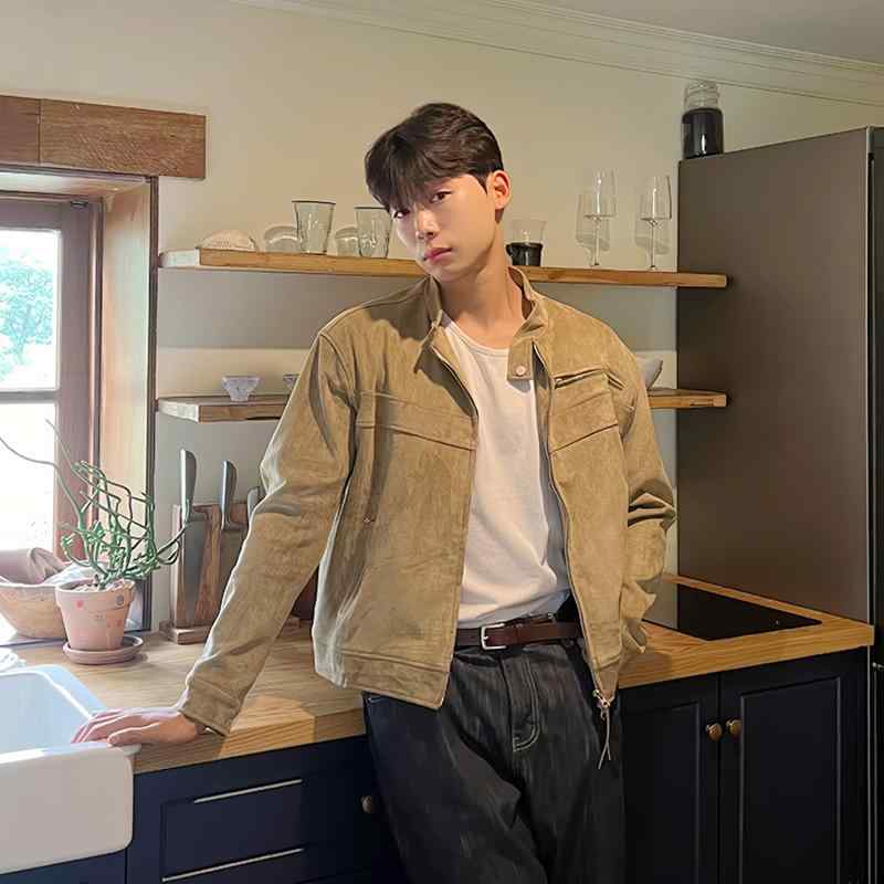 秋冬 メンズ 服 シンプル ファッション オシャレ 大人 かっこいい 大きいサイズ ストリート 紳士服 秋冬 スタンド アップ カラー ジャケット 韓国スタイル トップス