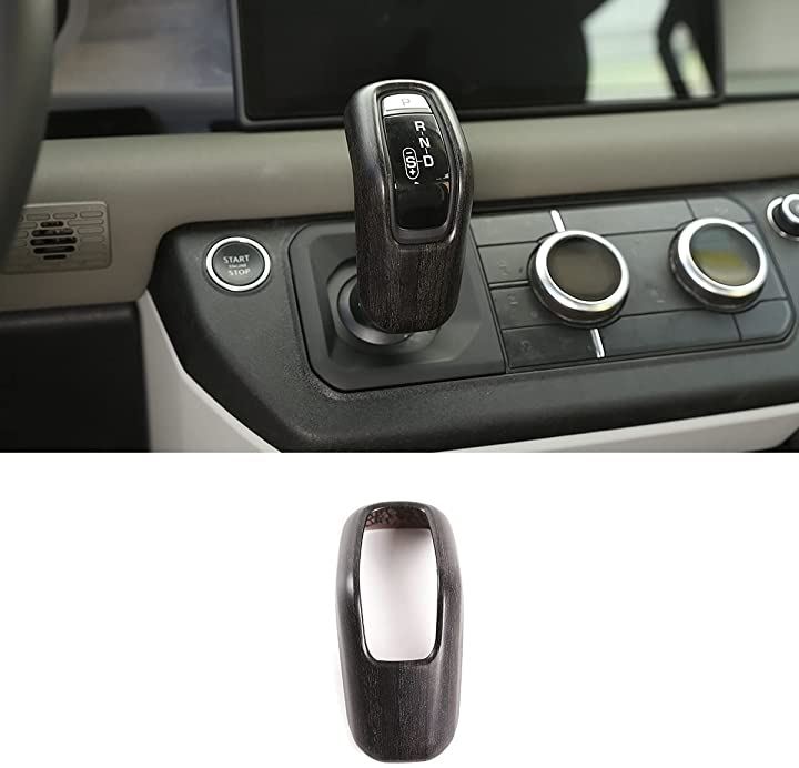 ランドローバーディフェンダー 90 110 2020-2022適用 車のギア シフトノブ ヘッドカバー ギアスティックシフトノブ ギアノブ カーシフターヘッド(オーク材の木目)