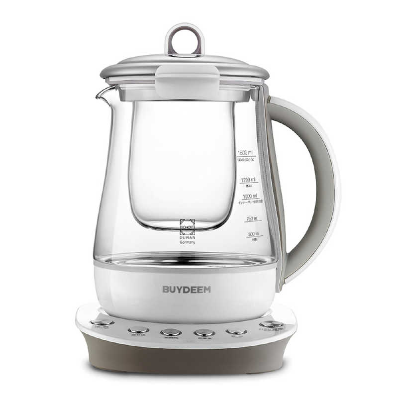 BUYDEEM　薬膳マルチポット 1.5L 健康家電 ガラス BUYDEEM(バイディーム) ホワイト　95102