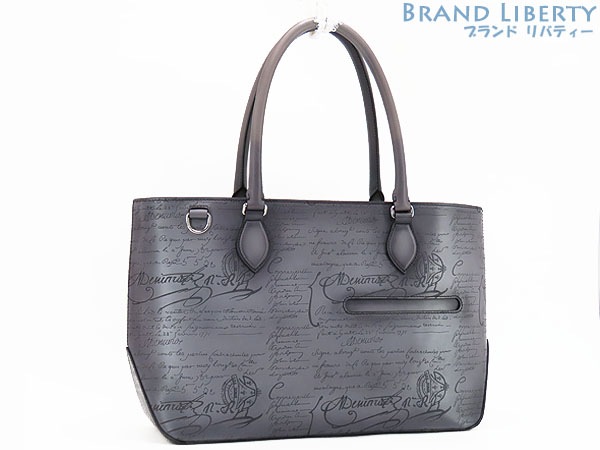 超美品ベルルッティカリグラフィトゥジュールミニネオスクリットレザートートバッグビジネスバッグヴェネチアレザー