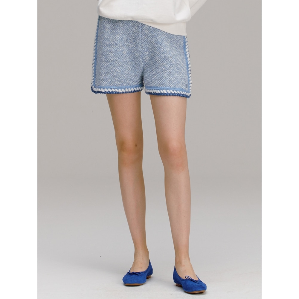 AND YOU シュパンダウ ニットショートパンツ (Blue)