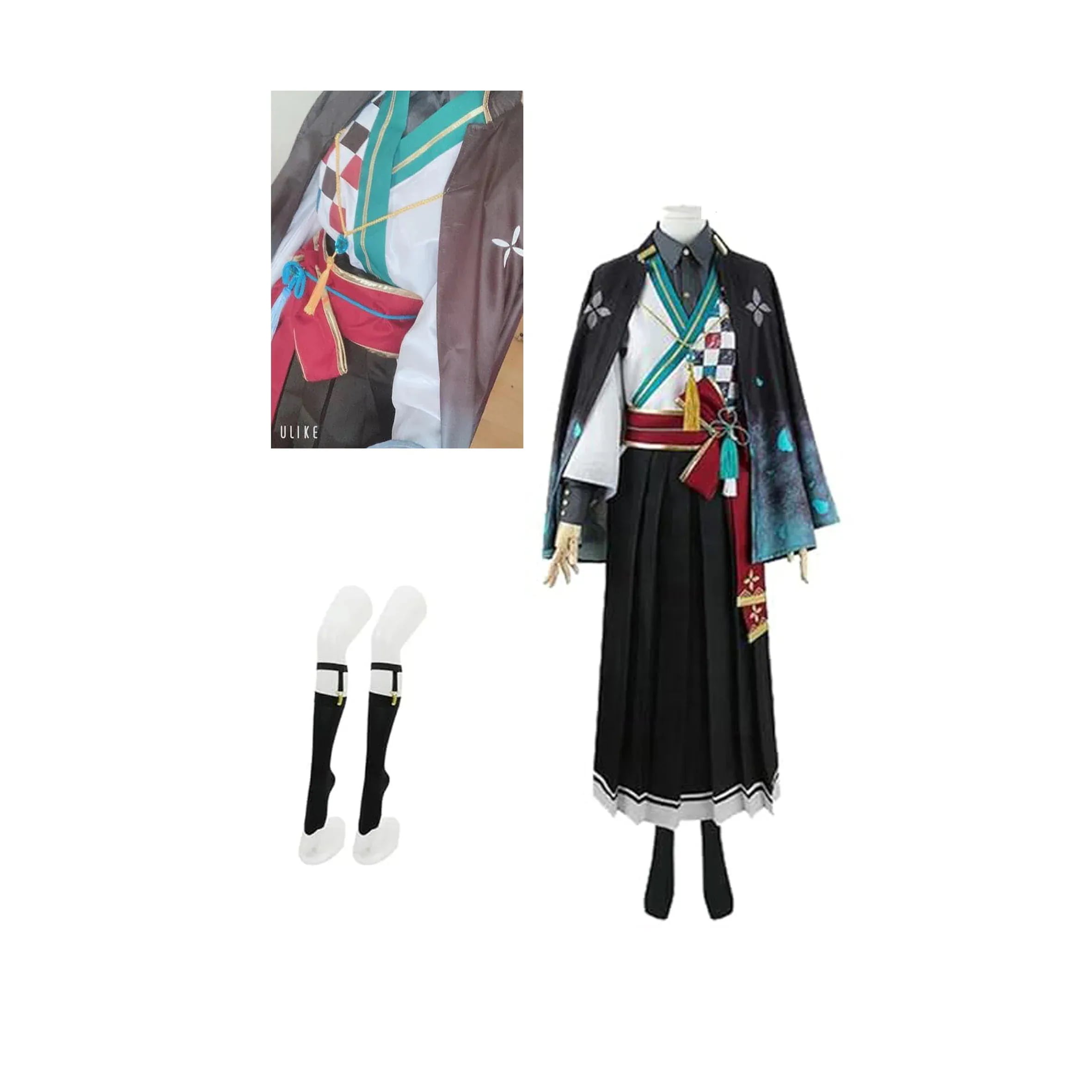 wusuobic[迅速な出荷]バーチャルYouTuber VTuber 甲斐田晴 浴衣 和服 コスプレ衣装 風 仮装 変装 ウィッグ付き お盆 プレゼント 祭り 変装 ステージ 舞台服 コスプレ祭 文