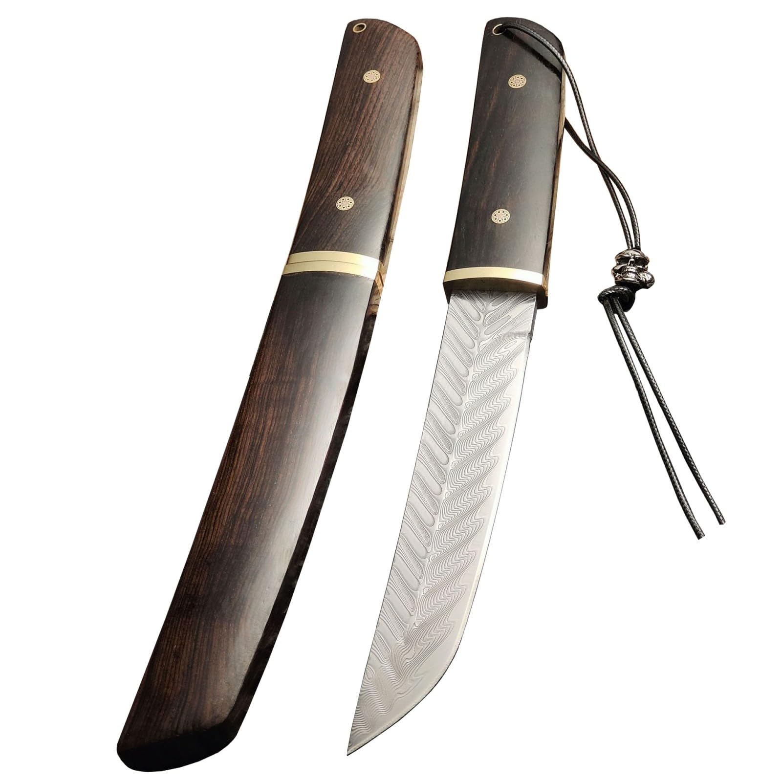 アウトドアナイフ 和風ナイフ【御田武士】刃長145ｍm V金10号鋼 骨紋 天然黒檀ハンドル キャンプ 調理 釣り 木鞘付 10,260円