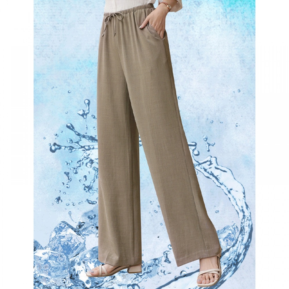 クリック＆ファニーエアクーリングバンディングストレートスラックス