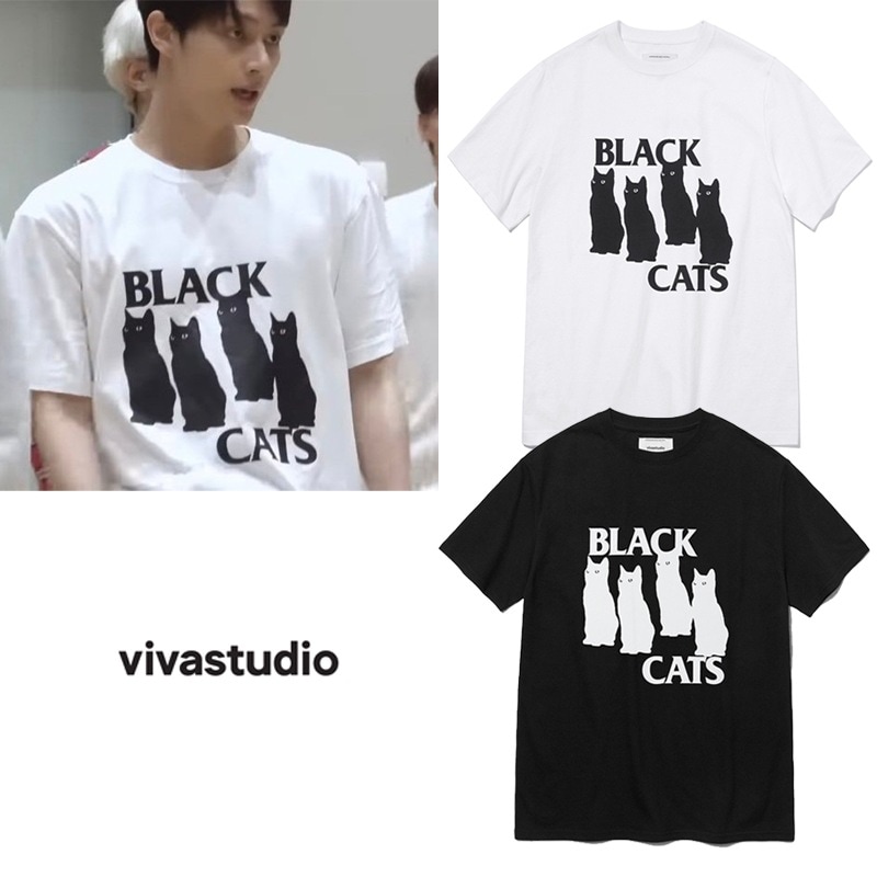 SEVENTEEN JUN着用 BLACK CAT TEE 半袖Tシャツ