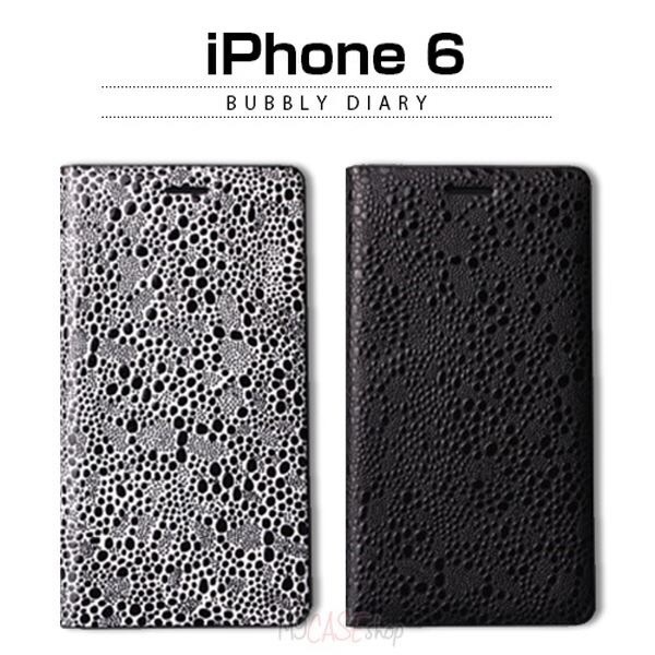 【2022?新作】 iPhone GAZE 6 ブラック Diary Bubbly 多機種対応ケース