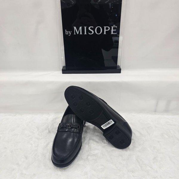 By 男性バンド装飾ローファー 122HT439FS201 BLACK 4 JJ