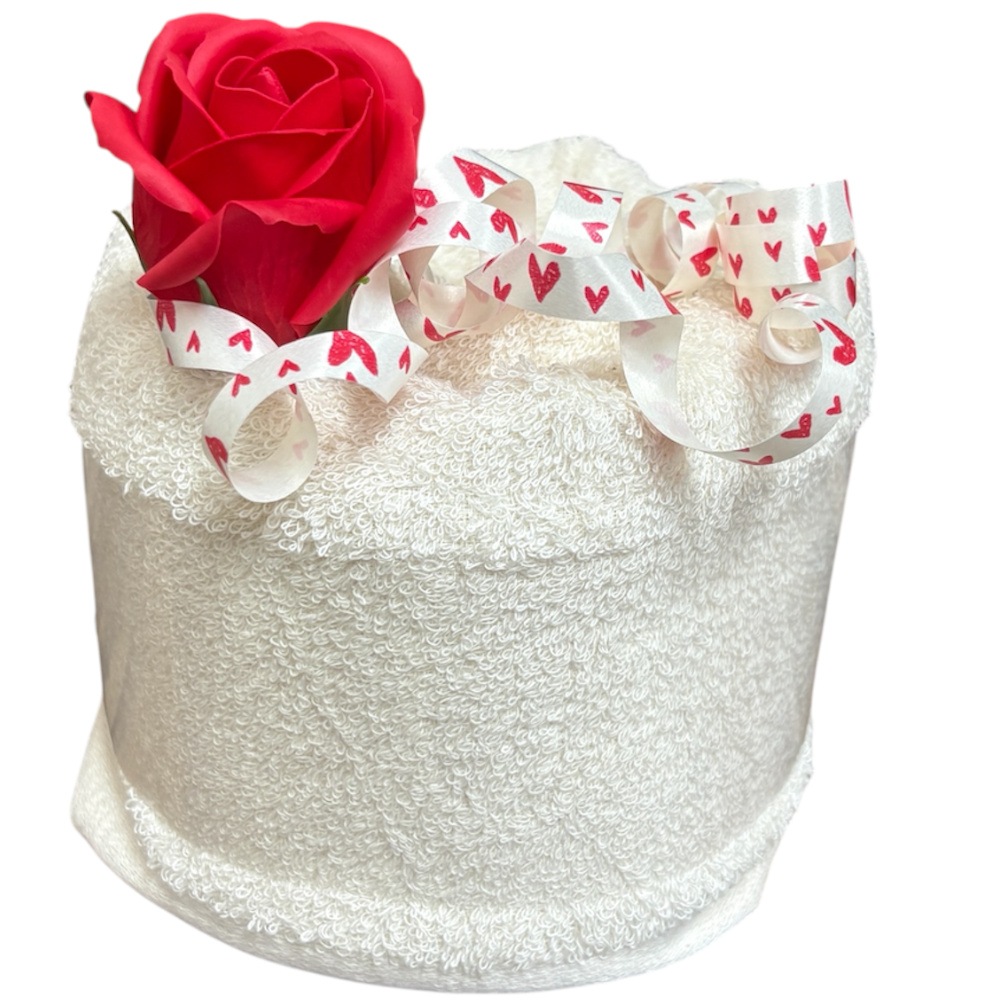 タオルケーキ オーガニックコットン ソープフラワー バスタオル 誕生日ケーキ プレゼント タオルギフト 日本製 ハンドメイド