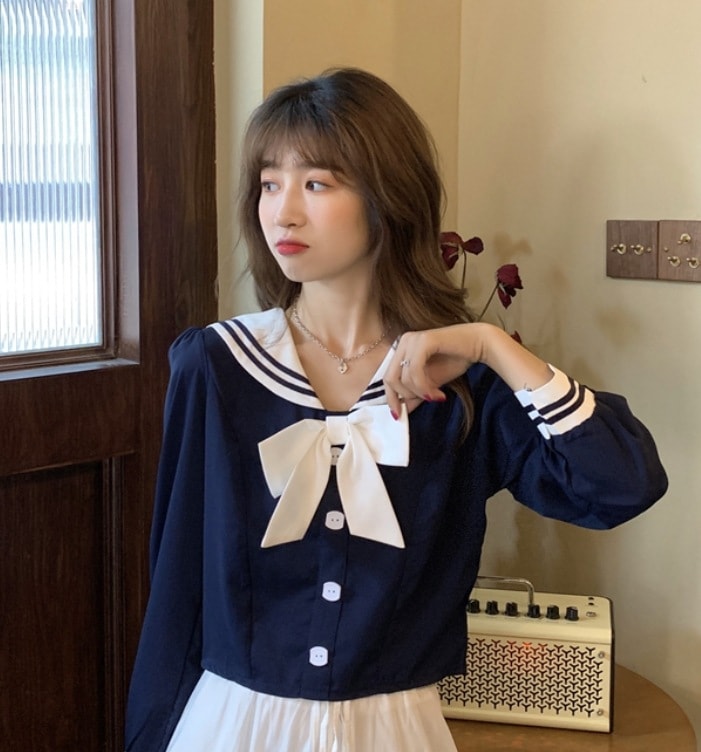 トップス デート モテアイテム ブラウス カットソー 長袖 襟付き 可愛い きれいめ 上品 おしゃれ かっこいい 可愛い ラブリー キュート ガーリー クール モード系 セクシー エレガント