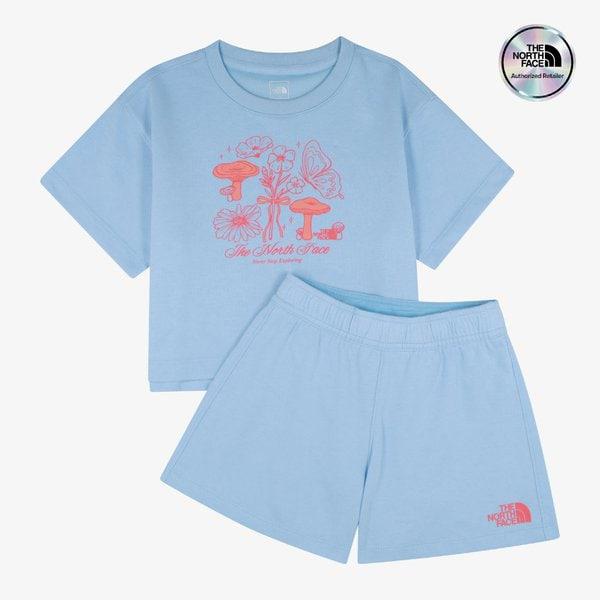 [キッズ公式] NT7US34U ガールズリボニーセット LIGHT BLUE