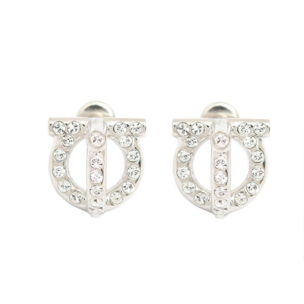 ピアス GANCINI 3D EARRING WITH CRYSTAL 736295 760417 002 ガンチーニ 3D 立体 シルバー