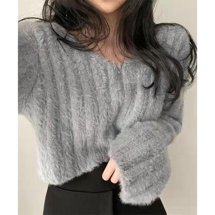 ニットトップス ショート丈ニット 韓国 4,111円