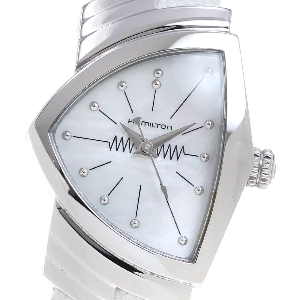 ハミルトン HAMILTON H242112 ベンチュラ ホワイトシェル文字盤 クォーツ レディース 美品 _847260【中古】