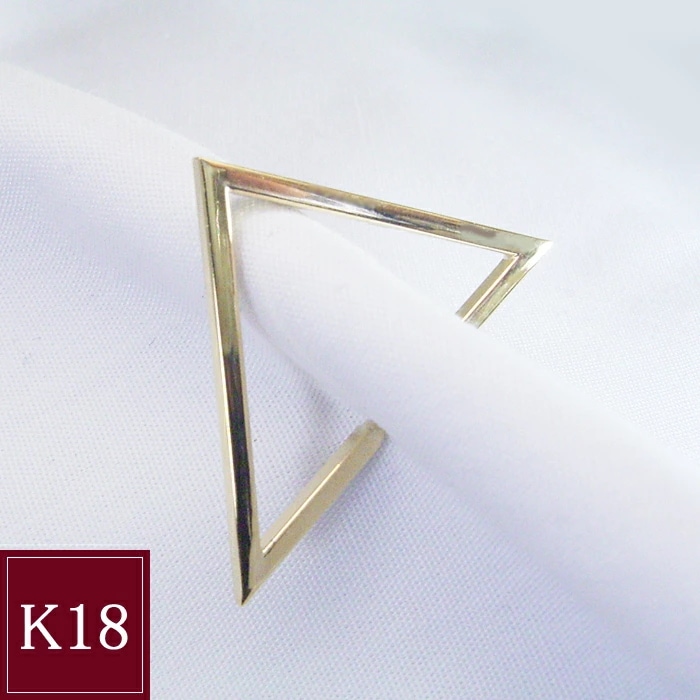 イヤーカフ アクセサリー K18 K18 イヤカフ 18金 三角 トライアングル プレゼント 地金 片耳専用 品番ma-0450 2営業日前後の発送予定 13,089円