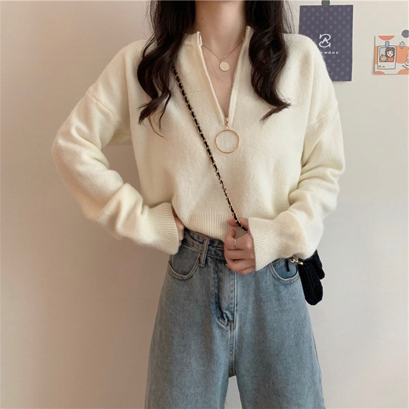 トップス カットソー ニットソー 袖あり 長袖 ハイネック ファスナー プルオーバー ニット かわいい 大人可愛い きれいめ シンプル カジュアル 大人 上品 おしゃれ お洒落 かっこいい レトロ 5,443円