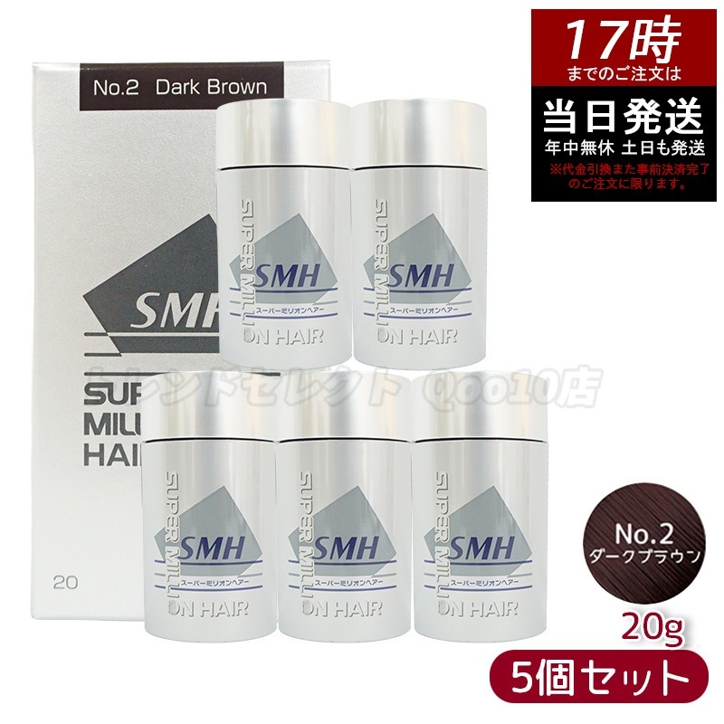 【5個セット】ルアン スーパーミリオンヘアー 20g No.2 ダークブラウン 髪 頭 薄毛隠し 薄毛 分け目 つむじ ボリューム 男性 女性 白髪かくし 10,353円