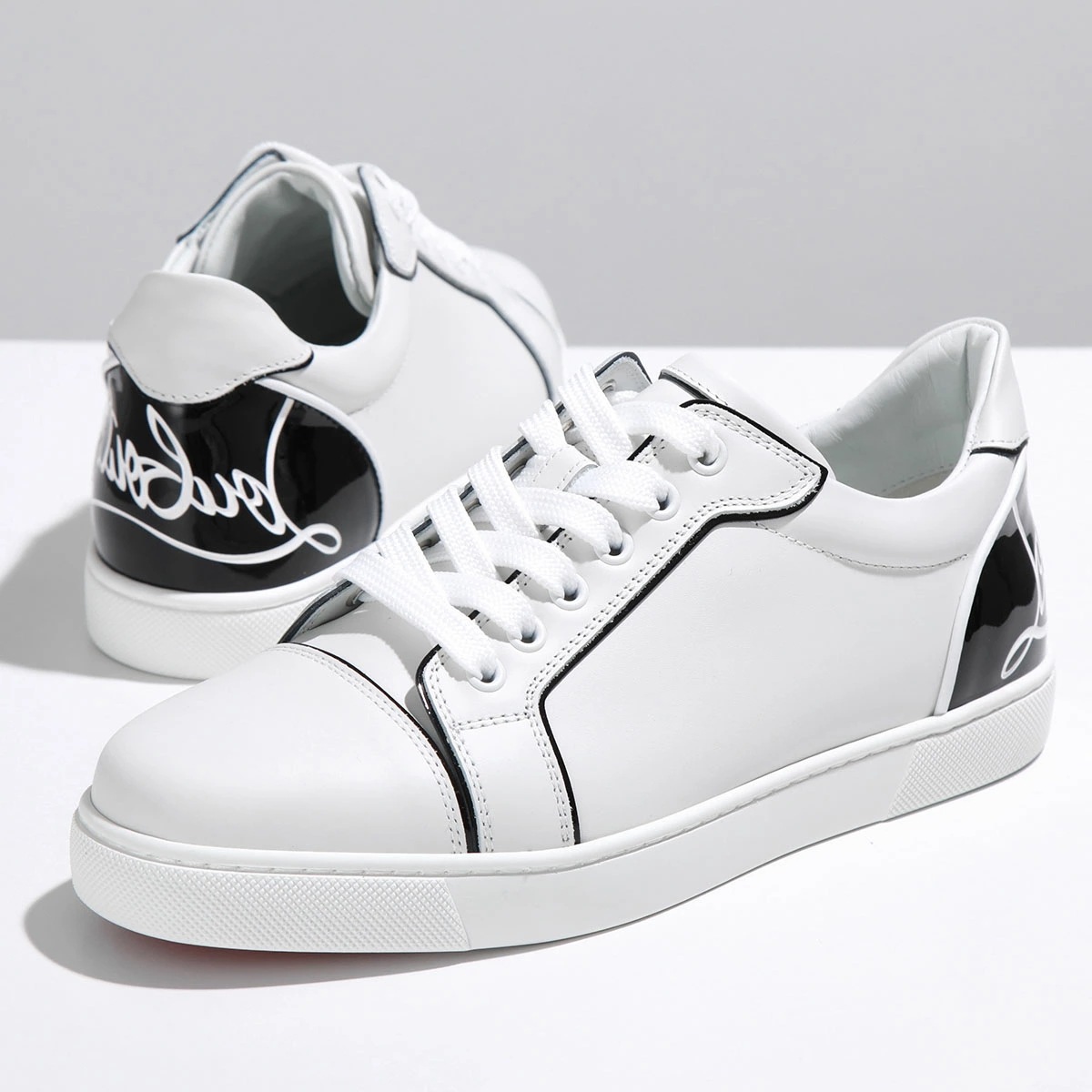 Christian Louboutin クリスチャンルブタン スニーカー Fun Vieira 3220579 レディース ローカット ロゴ レザー エナメル シューズ 靴 Q254/BIANCO/B