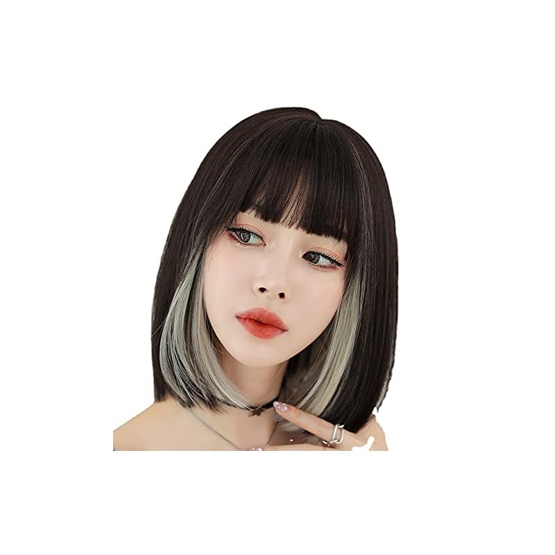 ウィッグ プレミアムライン インナーカラーライン レディース かつら wig ボブ 小顔効果 エムグランデ ブラックブルー