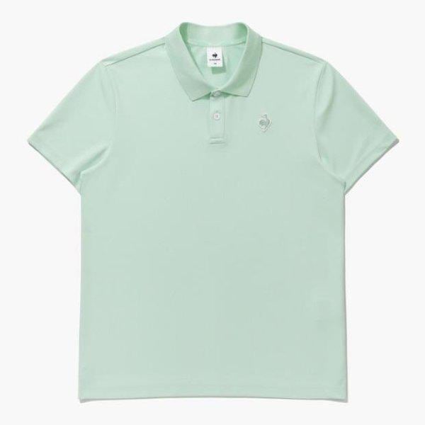 M 半袖Tシャツ UQC QQ123TTS31-WGN ベーシックポロティー / ホワイトグリーン