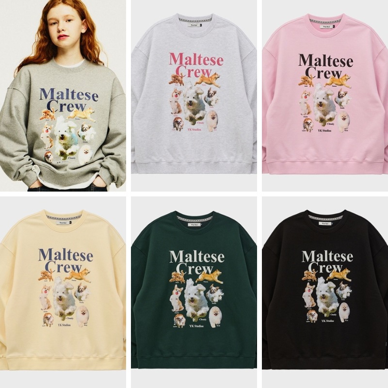 マルチーズクルースウェットシャツ 6色　レディース メンズ スウェットシャツ