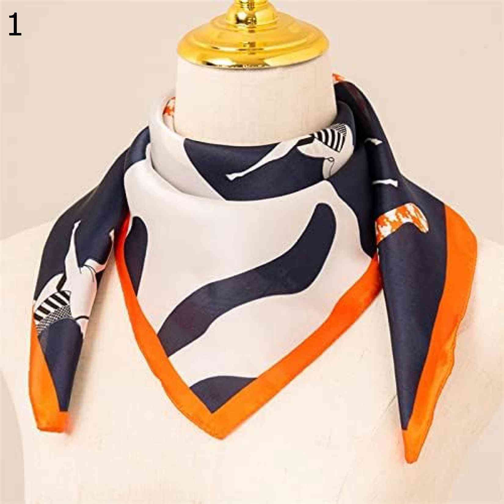 【20%OFFクーポン～】夏のイミテーションスカーフ70cmレディーススウィートプリントスクエアタオルファッションバッグデコレーションスモールスクエアタオル スカーフ (Color : Dark b