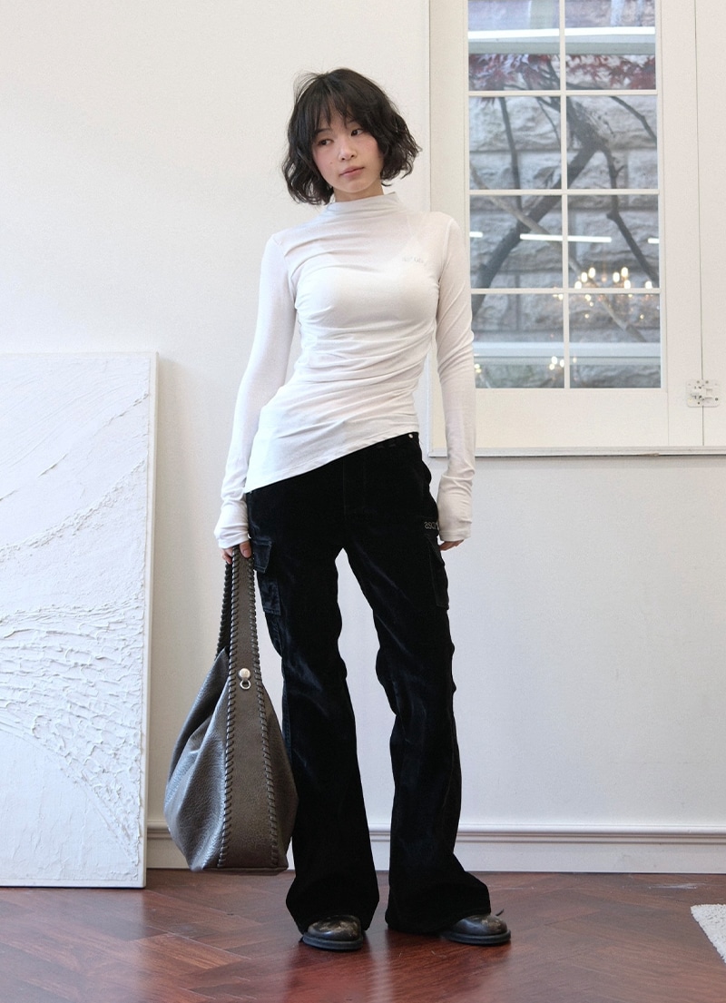 【AS"ON】 ONYX VELVET BOOTCUT PANTS 正規品
