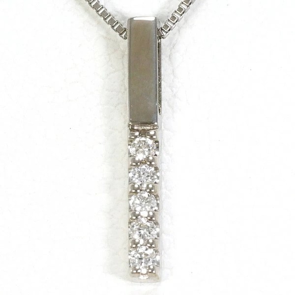 テイクアップ K10WG ネックレス ダイヤ 0.05 約40cm ジュエリー 中古