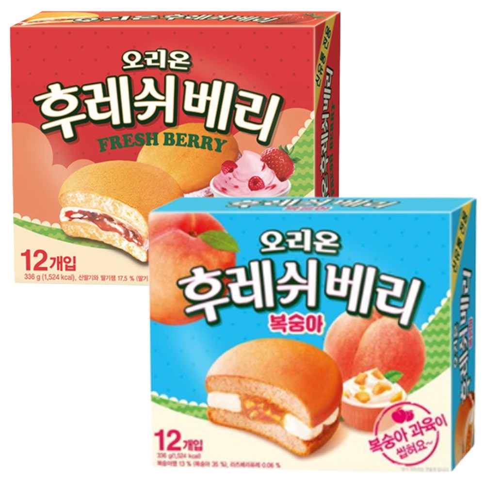 オリオンフレッシュベリー2種（イチゴ＋桃）336g（12個入り）1セット