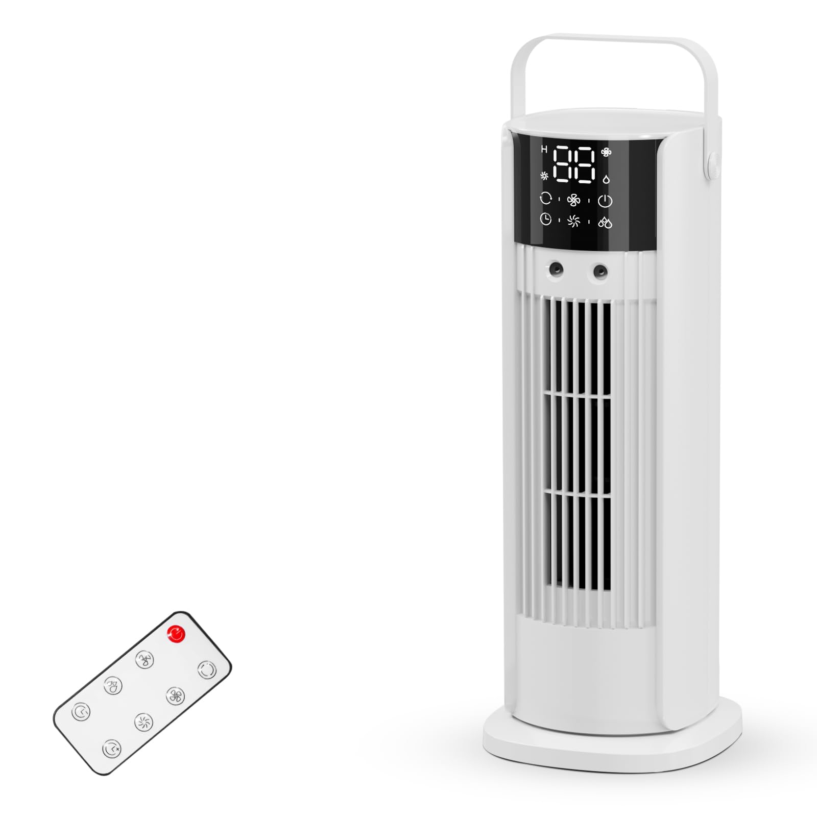 タワーファン 扇風機【1台4役・冷風扇・加湿・冷却・空気清浄】冷風機 羽根なし タワー扇風機 DCモーター 強力 ダブル噴霧口 風速6m/s 4段階風量 自動首振り 切タイマー 氷入れ可 700mL水 4,764円