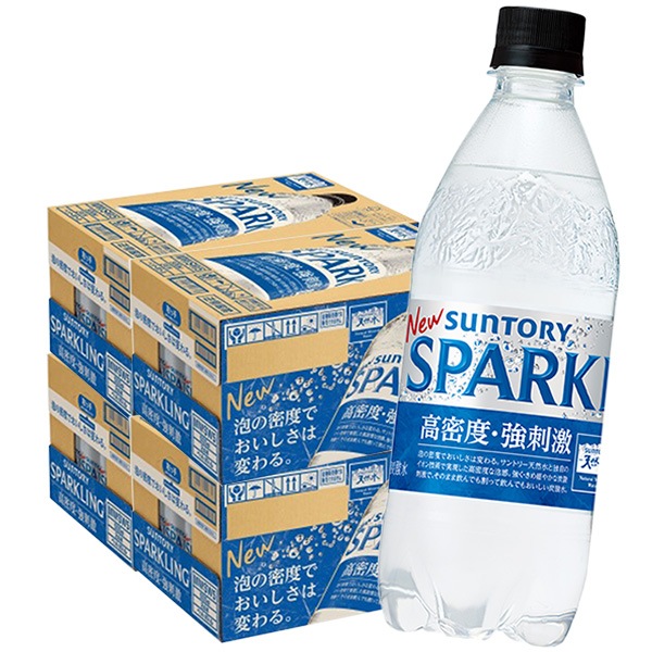 THESTRONG 天然水 スパークリング 500mlPET 24本入り 4ケース 合計 96本 炭酸水 タンサン 強炭酸