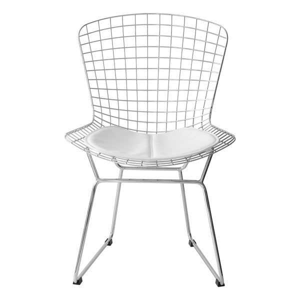 ハリー・ベルトイア ワイヤーチェア リビングチェア/デザイナーズチェア/ホワイト PCK-022N ホワイト