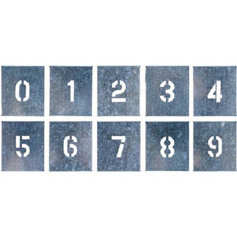 つくし工房　吹付プレート 数字(0~9) 10枚組 中サイズ　J91B