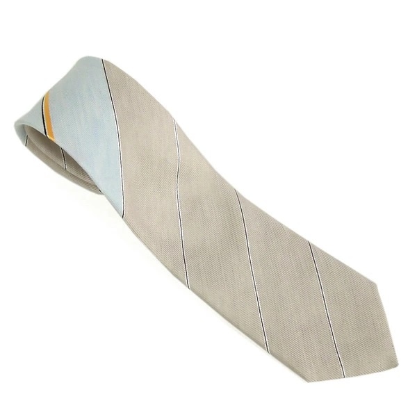 dunhill 19RPTW1VX280R ダンヒル ネクタイ シルク50% リネン50% ベージュ系ストライプ