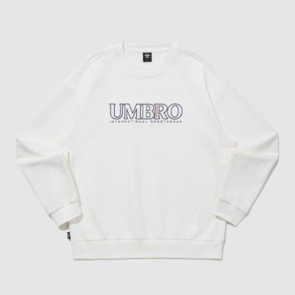 長袖Tシャツ JQS UQ121CFS16-WHT エッセンシャルプラス 刺繍レタリング スウェットシャツ WHITE