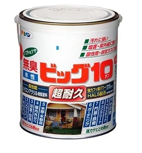 （まとめ買い）水性ビッグ10多用途 220アッシュホワイト 1.6L [x3缶セット] 10,902円