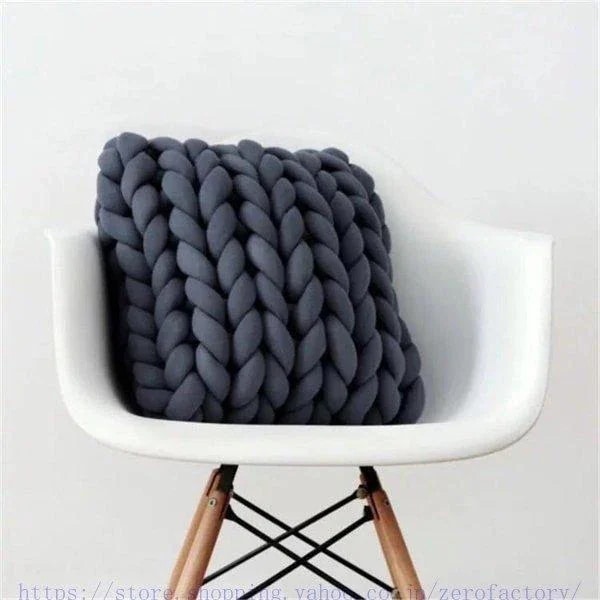 [10月推奨/20%OFF]チャンキーニットクッション超極太超厚手ソファ枕チャンキー毛糸ソファ背当て装飾枕座布団40X40CM北欧おしゃれ無地