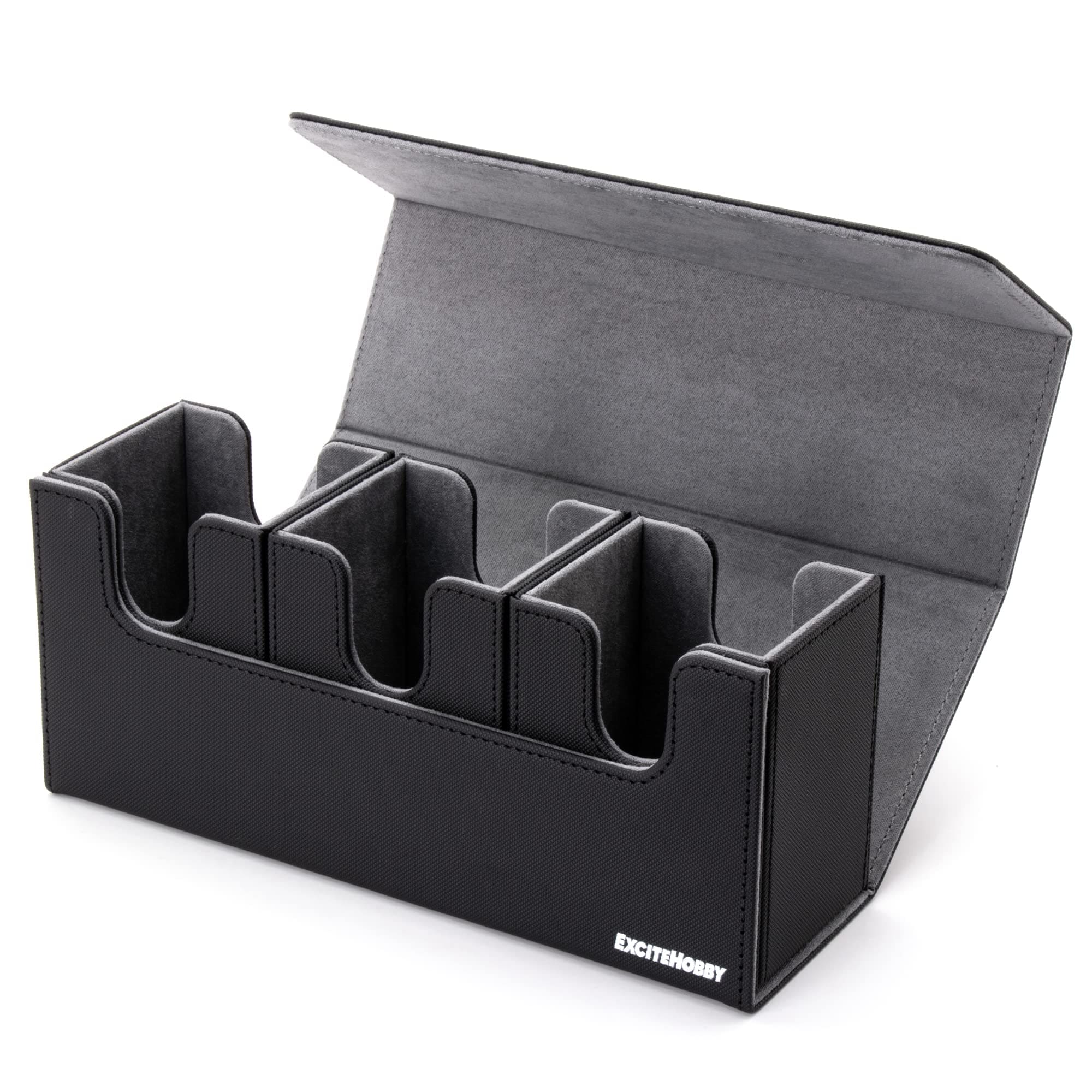 EXCITEHOBBY トレカ ３つのデッキケース トレーディング スリーブに入れたまま保存 カードケース 汎用的なトレーディングカードサイズに対応(スタンダート/スモール) 約300枚収納 マグネッ