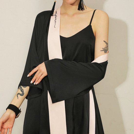 取寄ルームウェア パジャマ レディース サテン 可愛い ナイトウェア ネグリジェ キャミソール ガウン ツーピース セット 部屋着 寝間着 大人 セクシー 大きいサイズ 大きめ XL 女の子 かわいい