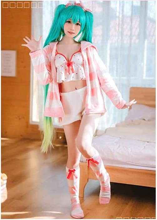 高品质 Miku VOCALOID 初音ミク パジャマ コスプレ衣装 コスチューム ウィッグ追加可能