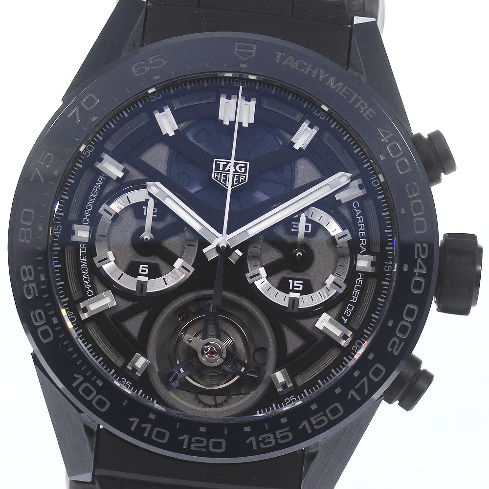 タグホイヤー TAG HEUER CAR5A93.FC6442 カレラ トゥールビヨン セラミック 自動巻き メンズ 箱保証書付き_778271【中古】