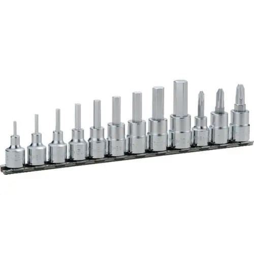 【メーカー直送品】TONE ヘキサゴンソケットセット(ホルダー付) 12pcs 差込角9.5mm HH312