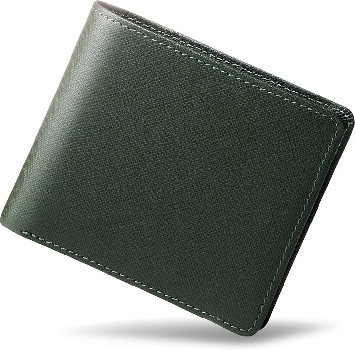 財布 メンズ 2つ折り至高の日本製 大容量 二つ折り サフィアーノレザー カード たつのレザー 国内生産 父の日 (グリーン)